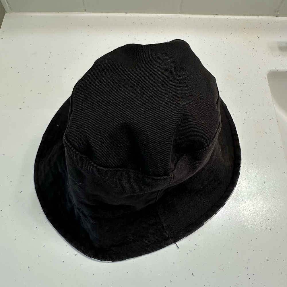Daisy Flower Bucket Hat Reversible Black 22in Circumference Festival Summer - Picture 5 of 5